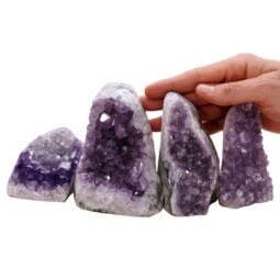 Amethyst Polished Crystal Geode Specimen Set 4 Pieces L585 | Crystal Factory