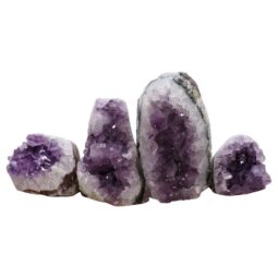 Amethyst Polished Crystal Geode Specimen Set 4 Pieces L586 | Crystal Factory