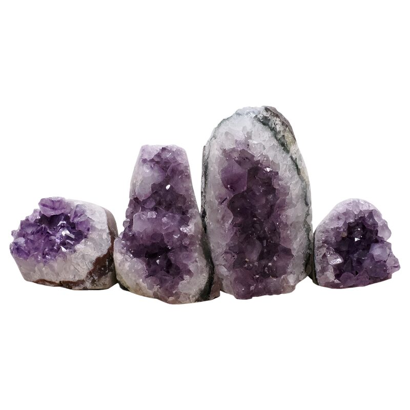 1.9kg Amethyst Polished Crystal Geode Specimen Set 4 Pieces L586 3 Amethyst Polished Crystal Geode Specimen Set 4 Pieces L586 | Crystal Factory