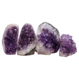 Amethyst Polished Crystal Geode Specimen Set 4 Pieces L587 | Crystal Factory