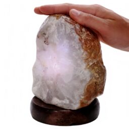 Crystal Quartz River Agate Lamp - White LED Bulb N2396 | Crystal Factory