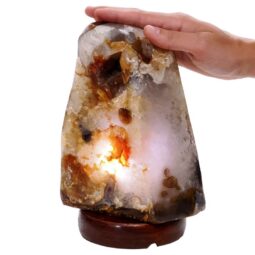 Crystal Quartz River Agate Lamp - White LED Bulb N2400 | Crystal Factory