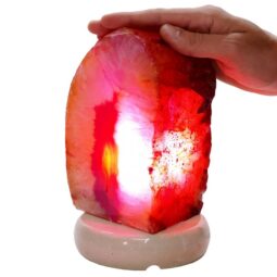 3.6kg Pink Agate Crystal Lamp with Marble Base - Purple LED - N2406 5 Pink Agate Crystal Lamp with Marble Base - Purple LED - N2406 | Crystal Factory