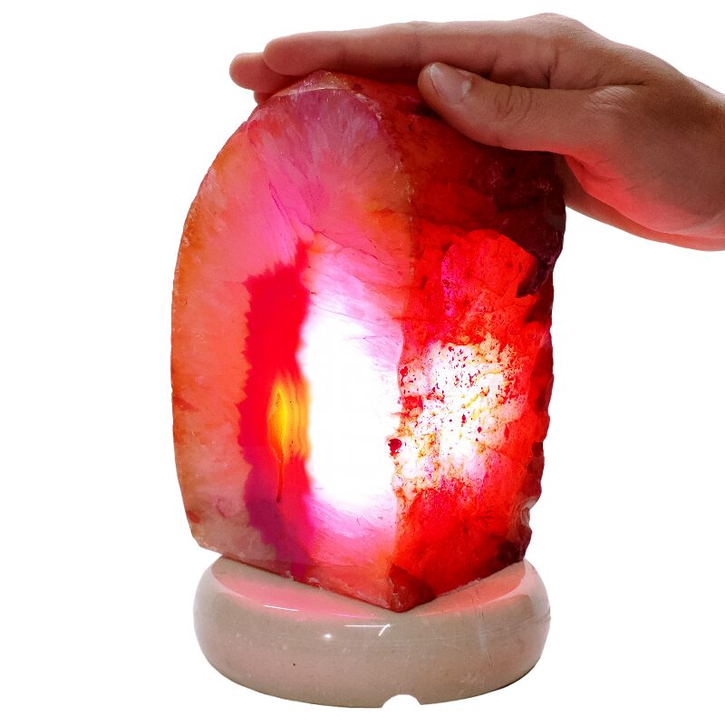 3.6kg Pink Agate Crystal Lamp with Marble Base - Purple LED - N2406 4 Pink Agate Crystal Lamp with Marble Base - Purple LED - N2406 | Crystal Factory