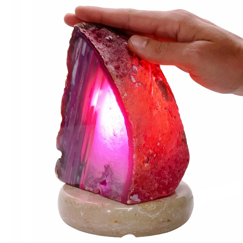 2.7kg Pink Agate Crystal Lamp with Marble Base - Purple LED - N2407 4 Pink Agate Crystal Lamp with Marble Base - Purple LED - N2407 | Crystal Factory