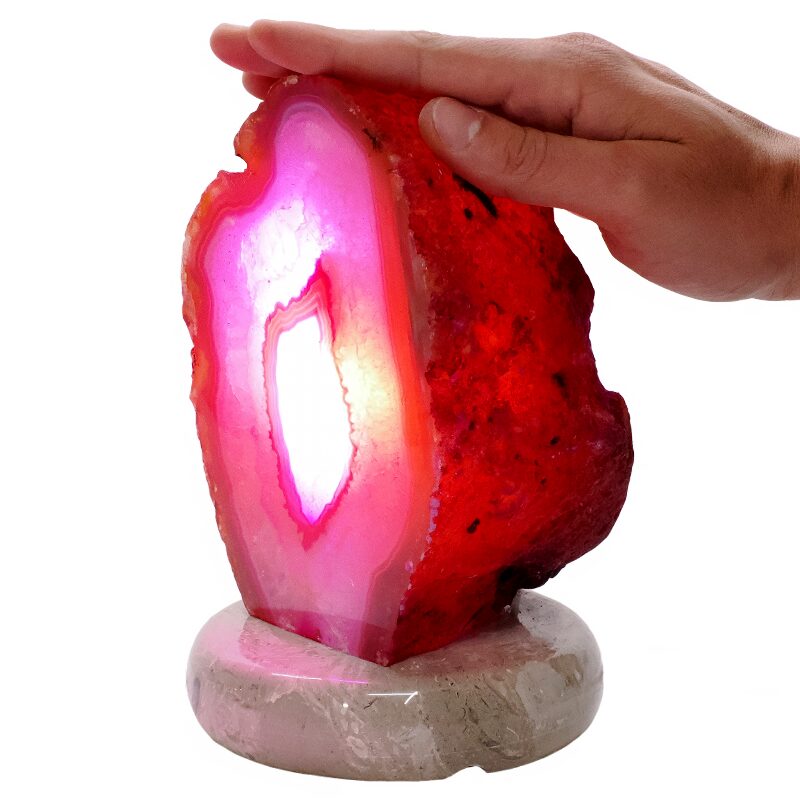 3.3kg Pink Agate Crystal Lamp with Marble Base - Purple LED - N2408 4 Pink Agate Crystal Lamp with Marble Base - Purple LED - N2408 | Crystal Factory