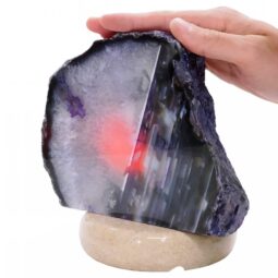 Purple Agate Crystal Lamp with Marble Base - Puple LED - N2409 | Crystal Factory