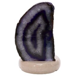 Purple Agate Crystal Lamp with Marble Base - Puple LED - N2410 | Crystal Factory