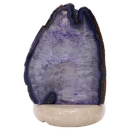 Purple Agate Crystal Lamp with Marble Base - Puple LED - N2411 | Crystal Factory
