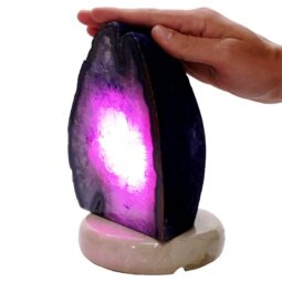Purple Agate Crystal Lamp with Marble Base - Puple LED - N2411 | Crystal Factory