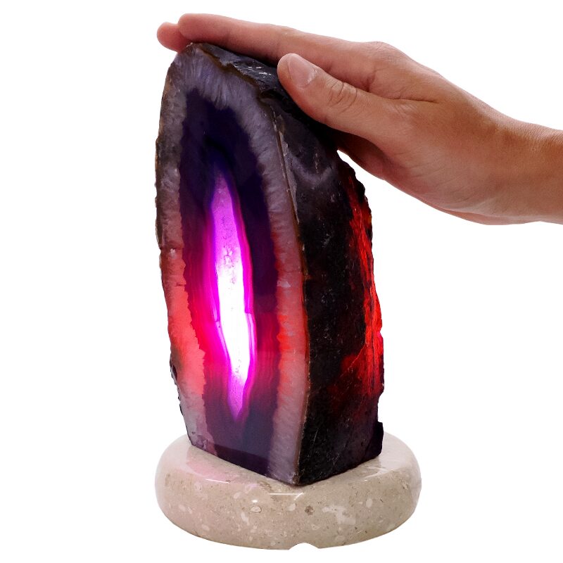 3.4kg Purple Agate Crystal Lamp with Marble Base - Puple LED - N2412 4 Purple Agate Crystal Lamp with Marble Base - Puple LED - N2412 | Crystal Factory