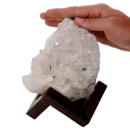 Natural Clear Quartz Specimen on Timber Stand 8cm R635 | Crystal Factory