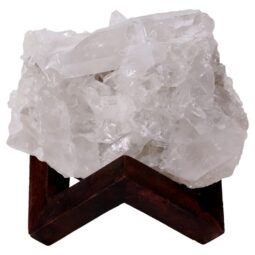 Natural Clear Quartz Specimen on Timber Stand 8cm R636 | Crystal Factory