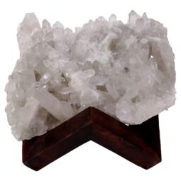 Natural Clear Quartz Specimen on Timber Stand 8cm R637 | Crystal Factory
