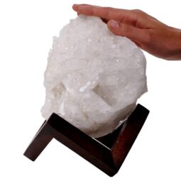 3.4kg Natural Clear Quartz Specimen on Timber Stand 12cm R638 5 Natural Clear Quartz Specimen on Timber Stand 12cm R638 | Crystal Factory