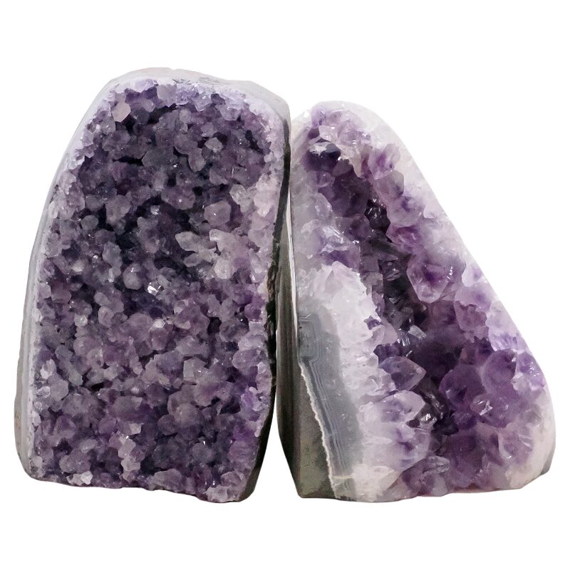 2kg Amethyst Polished Crystal Geode Specimen Set 2 Pieces R651 3 Amethyst Polished Crystal Geode Specimen Set 2 Pieces R651 | Crystal Factory