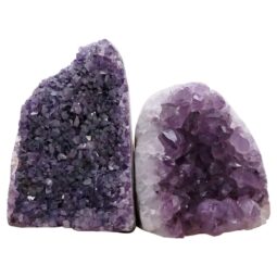 Amethyst Polished Crystal Geode Specimen Set 2 Pieces R652 | Crystal Factory