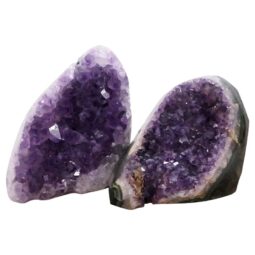Amethyst Polished Crystal Geode Specimen Set 2 Pieces R653 | Crystal Factory