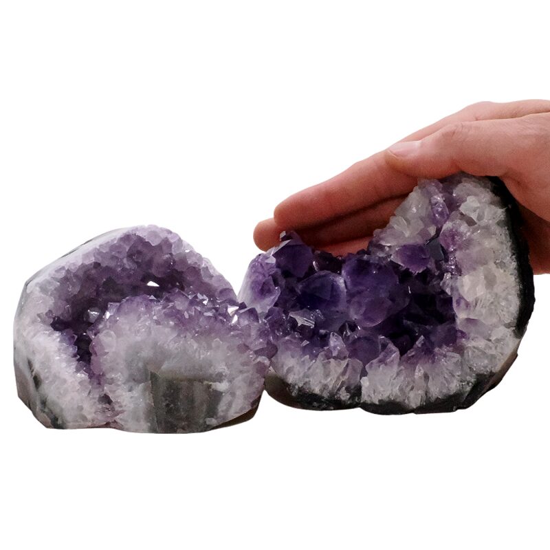1.8kg Amethyst Polished Crystal Geode Specimen Set 2 Pieces R655 4 Amethyst Polished Crystal Geode Specimen Set 2 Pieces R655 | Crystal Factory