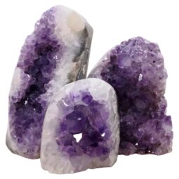 Amethyst Polished Crystal Geode Specimen Set 3 Pieces R656 | Crystal Factory
