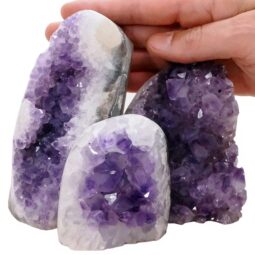 Amethyst Polished Crystal Geode Specimen Set 3 Pieces R656 | Crystal Factory