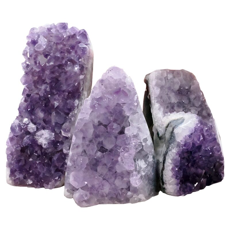 1.9kg Amethyst Polished Crystal Geode Specimen Set 3 Pieces R657 3 Amethyst Polished Crystal Geode Specimen Set 3 Pieces R657 | Crystal Factory