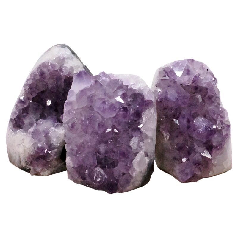 1.9kg Amethyst Polished Crystal Geode Specimen Set 3 Pieces R659 3 Amethyst Polished Crystal Geode Specimen Set 3 Pieces R659 | Crystal Factory