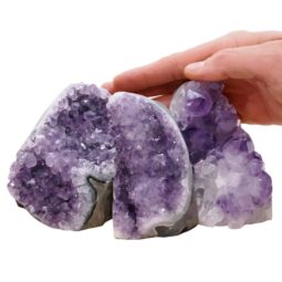 Amethyst Polished Crystal Geode Specimen Set 3 Pieces R660 | Crystal Factory
