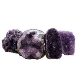 Amethyst Polished Crystal Geode Specimen Set 4 Pieces R661 | Crystal Factory