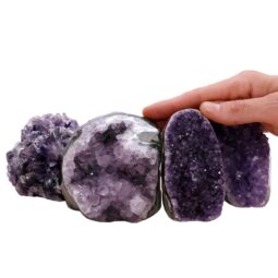 Amethyst Polished Crystal Geode Specimen Set 4 Pieces R661 | Crystal Factory