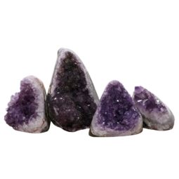 Amethyst Polished Crystal Geode Specimen Set 4 Pieces R662 | Crystal Factory