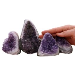 Amethyst Polished Crystal Geode Specimen Set 4 Pieces R662 | Crystal Factory