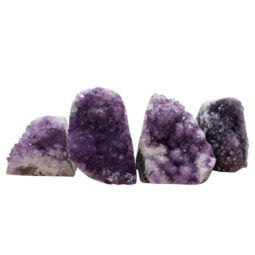 Amethyst Polished Crystal Geode Specimen Set 4 Pieces R663 | Crystal Factory