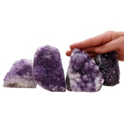 Amethyst Polished Crystal Geode Specimen Set 4 Pieces R663 | Crystal Factory