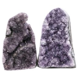 Amethyst Polished Crystal Geode Specimen Set 2 Pieces R664 | Crystal Factory