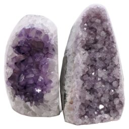 Amethyst Polished Crystal Geode Specimen Set 2 Pieces R666 | Crystal Factory
