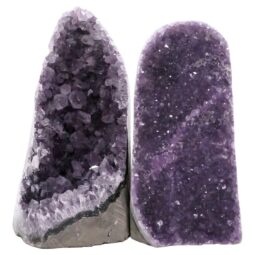 Amethyst Polished Crystal Geode Specimen Set 2 Pieces R668 | Crystal Factory