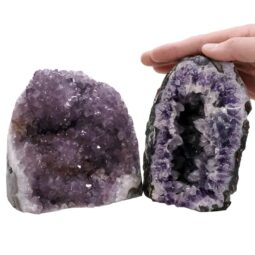 Amethyst Polished Crystal Geode Specimen Set 2 Pieces R671 | Crystal Factory