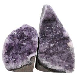 2.8kg Amethyst Polished Crystal Geode Specimen Set 2 Pieces R673