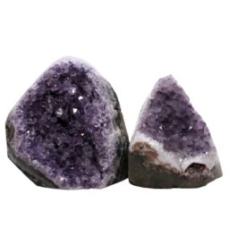 2.8kg Amethyst Polished Crystal Geode Specimen Set 2 Pieces R677 | Crystal Factory