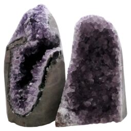 Amethyst Polished Crystal Geode Specimen Set 2 Pieces R674 | Crystal Factory