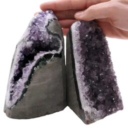 Amethyst Polished Crystal Geode Specimen Set 2 Pieces R674 | Crystal Factory