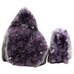 Amethyst Polished Crystal Geode Specimen Set 2 Pieces R676 | Crystal Factory