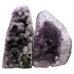 Amethyst Polished Crystal Geode Specimen Set 2 Pieces R677 | Crystal Factory