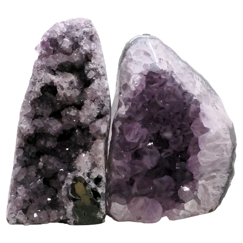 2.4kg Amethyst Polished Crystal Geode Specimen Set 2 Pieces R677 3 Amethyst Polished Crystal Geode Specimen Set 2 Pieces R677 | Crystal Factory