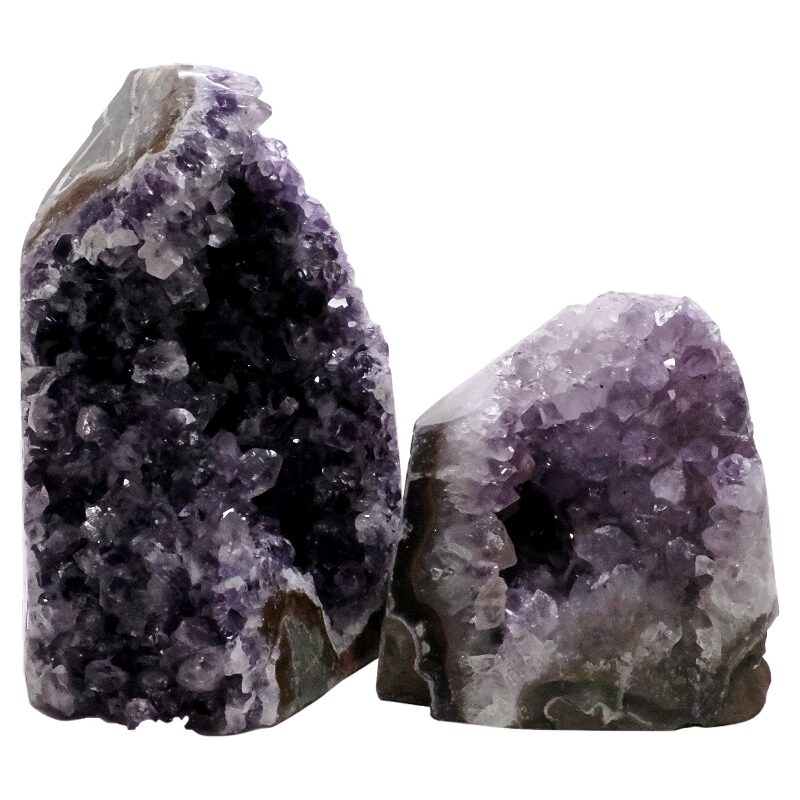 2.9kg Amethyst Polished Crystal Geode Specimen Set 2 Pieces R678 3 Amethyst Polished Crystal Geode Specimen Set 2 Pieces R678 | Crystal Factory