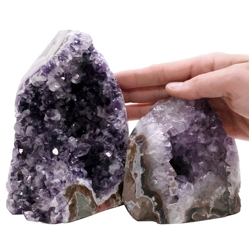 2.9kg Amethyst Polished Crystal Geode Specimen Set 2 Pieces R678 4 Amethyst Polished Crystal Geode Specimen Set 2 Pieces R678 | Crystal Factory