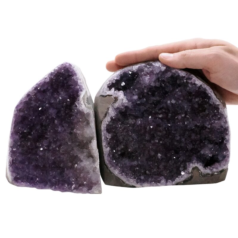 3.6kg Amethyst Polished Crystal Geode Specimen Set 2 Pieces R679 4 Amethyst Polished Crystal Geode Specimen Set 2 Pieces R679 | Crystal Factory