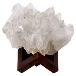 Natural Clear Quartz Specimen on Timber Stand 8cm S1630 | Crystal Factory