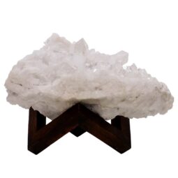 Natural Clear Quartz Specimen on Timber Stand 12cm S1638 | Crystal Factory